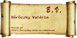 Böröczky Valéria névjegykártya
