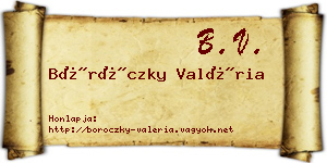 Böröczky Valéria névjegykártya